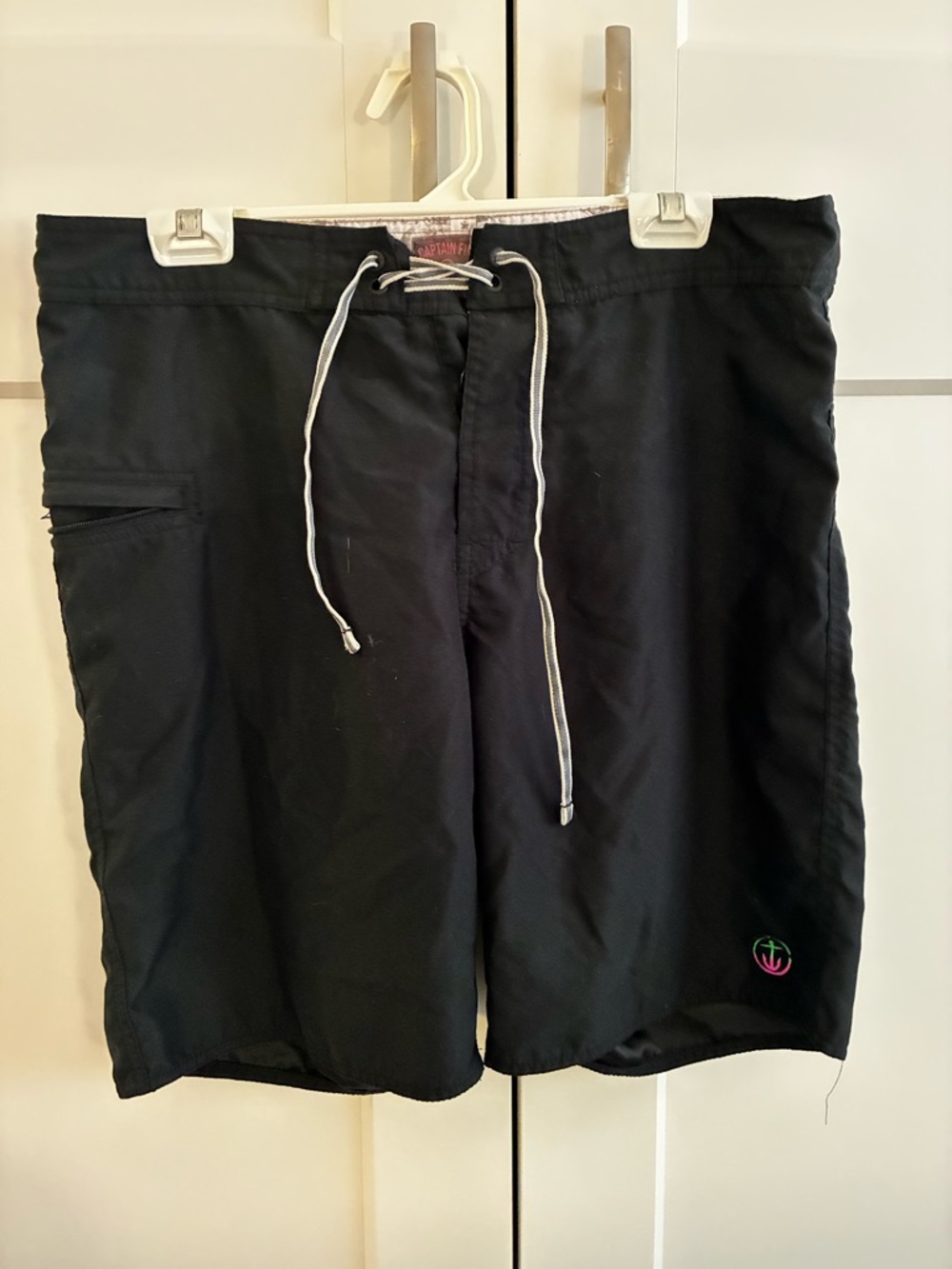 Black Men’s Swim Trunks with Drawstring